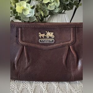 Authentic Coach Wristlet Large Madison Luxury Designer Leather Zip Top Rare